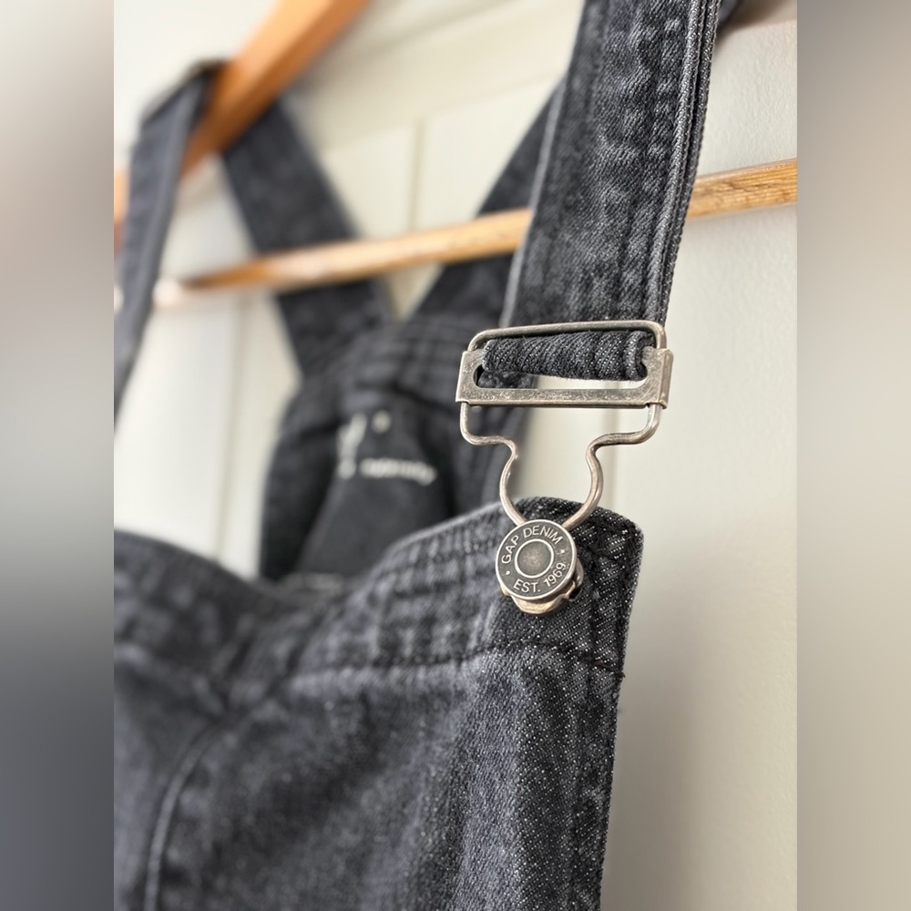 GAP Black Maternity Denim Overalls - Slim Fit - Picture 4 of 10